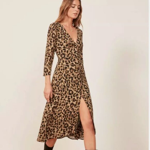 Reformation Leopard Print Dress - Picture 1 of 12